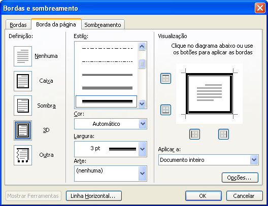 36 Esta aba Borda da página tem as mesmas funções da anterior porém sua escolha será atribuída não às palavras, frases ou imagens selecionadas, mas à página inteira e deixa uma impressão bastante