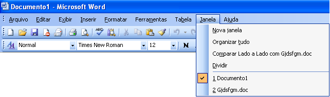 66 MENU JANELA O menu Janela é o mais fácil de usar e de entender entre todos os menus do Microsoft Word 2003, ele mostra de cima para baixo as opções de Nova janela, Organizar tudo, Comparar lado a