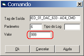 Protocolo BACnet (MS/TP ou IP) Figura 96 Enviando Comandos. O campo Parâmetro deve ser preenchido com a prioridade de comando BACnet desejada. Este valor deve pertencer ao intervalo de 1 a 16.