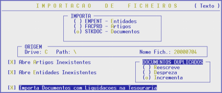 DESIGNAÇÃO DOCUMENTOS Se assinalado [X] além dos dados gerais ainda será actualizada a Designação dos Documentos.