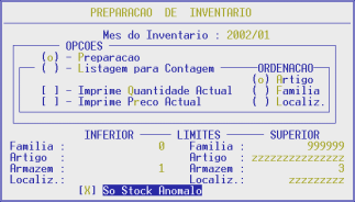 DESVIOS Confrontação (Conferência) entre o Inventário Físico e o Inventário do Ficheiro do computador, dando a respectiva diferença.