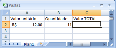 Considere a utilização do aplicativo Microsoft Office Excel 2007, na sua instalação padrão.