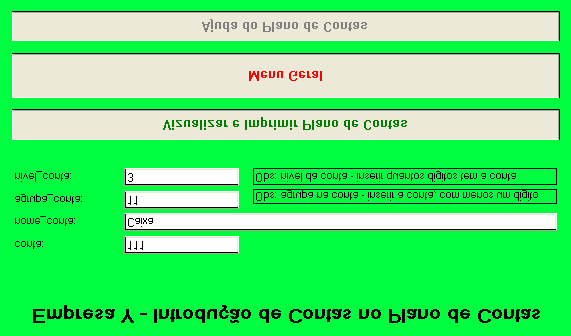 é necessário introduzir o numero da conta, o nome da conta, o numero da conta na qual a conta que estamos a introduzir se vai agrupar, e o nível da conta que estamos a introduzir. Fig.