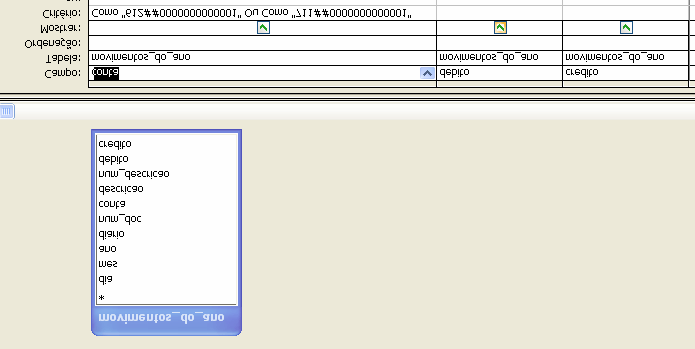 Fig.29 Consulta resultados por produto 1 SQL: SELECT movimentos_do_ano.conta, movimentos_do_ano.debito, movimentos_do_ano.credito FROM movimentos_do_ano WHERE (((movimentos_do_ano.