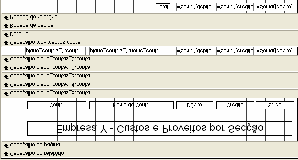 de cada secção. A partir do quinto nível porque é o quinto digito das contas da contabilidade que nos fornece informação sobre as secções.