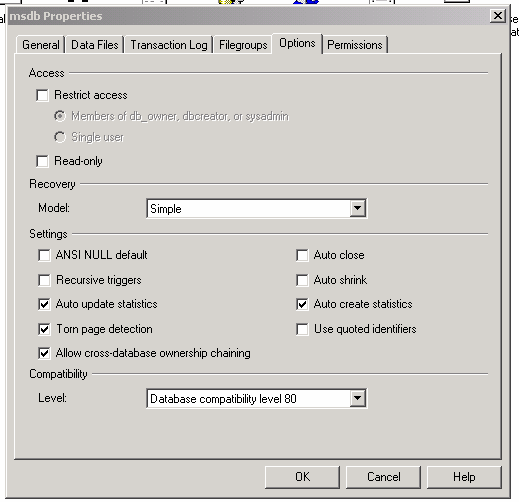 6. Selecionar o ícone ( canto inferior ) com o botão esquerdo do mouse. 7. Parar o SQLSERVERAGENT, para poder colocar os bancos no modo Single User. 8.