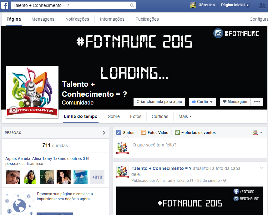 Figura 7: Fanpage do FDT no Facebook