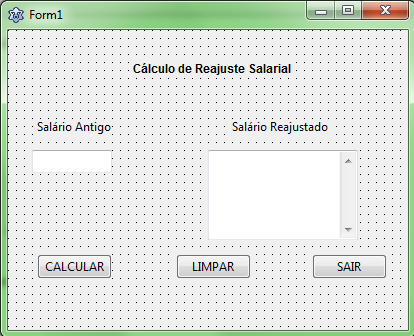 Exercício 03 Faça um projeto em Lazarus para reajuste salarial: a.