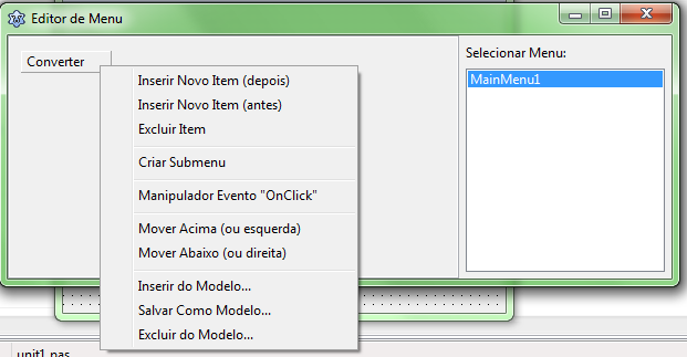 Exercício 04 Aplicar o componente temperaturas ( C F) MainMenu ao projeto de transformação de a.