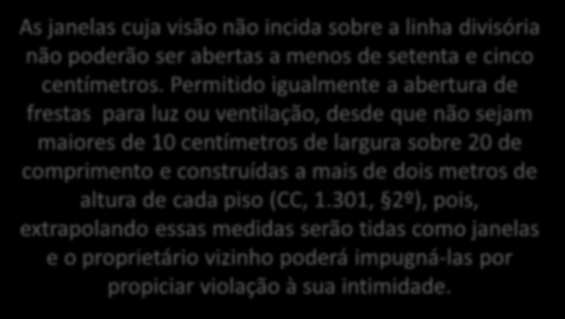 Das restrições oriundas das relações de contiguidade entre dois imóveis.