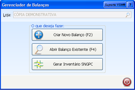 4º) Informe a sua senha. 5º) Clique na opção Criar Novo Balanço.