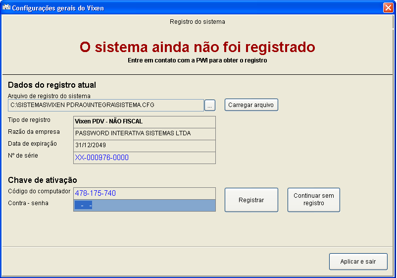 3. Configurando o Vixen (PDV) Após a conclusão da instalação, será gerado um ícone na área de trabalho. Dê um duplo clique no ícone e será exibida tela de configurações gerais do Vixen. 3.1.