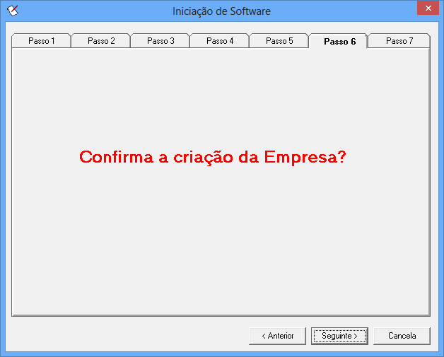 Prima Seguinte para a confirmação da criação da empresa.