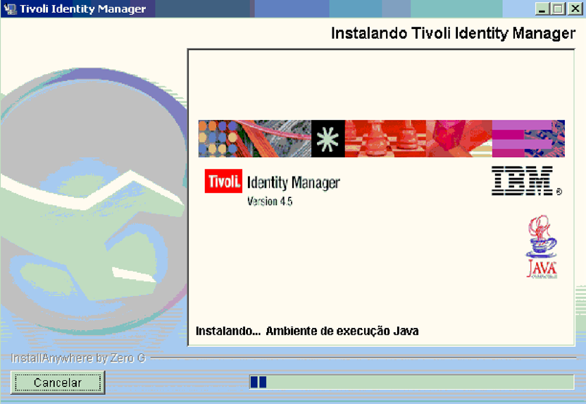 Figura 34. Janela Progresso da Instalação Atiidades do Progresso da Instalação e da Configuração Adicional O processo de instalação instala o Tioli Identity Manager Serer em um interalo de tempo.