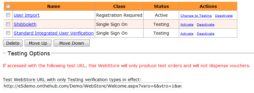 1. Na página Verificação da WebStore, clique no botão Adicionar. Será exibida uma lista de tipos de verificação disponíveis. Figura 11 - Tipos de verificação de usuário 2.