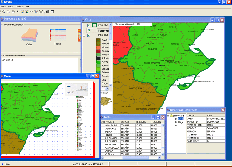 gvsig - Generalitat Valencia Sistema d Informacio Geografica Tipo de aplicação Nível do utilizador SIG Desktop Principiante; investigação Foco de Aplicação ArcView ++ Linguagem de programação Sistema