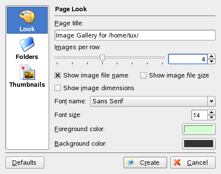 Figura 1.14 Criando uma Galeria de Imagens com o Konqueror Para ver as imagens, também se pode usar o Gwenview. Para iniciar o Gwenview, pressione Alt + F2 e digite gwenview.