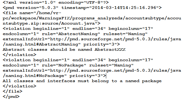 3.3 Analisadores Estáticos 33 Figura 3.1: Um exemplo de relatório XML da ferramenta Find- Bugs Figura 3.