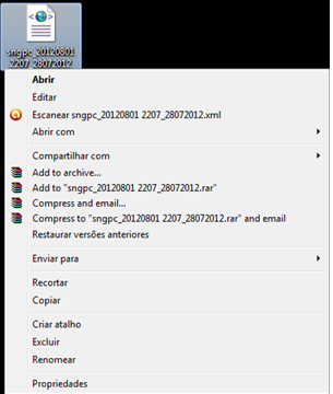 Obs.) repare que o documento tem o nome da data de emissão do mesmo, neste caso 20121128 2012 = ano, 11 = mês, 28 = dia. PASSO 13 B- envio do arquivo XML.