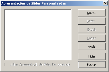 8 - Apresentação de slides personalizados... Possibilita selecionar uma página a ser apresentada separadamente em relação ao resto da apresentação.