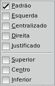 - Selecione os objetos que deverão ser alinhados. Clique primeiro em um, deixe o Shift pressionado e clique no outro objeto; - Clique em...formatar/alinhamento/ (escolha o alinhamento que deseja).