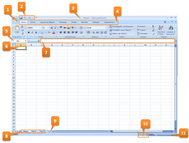 1 Microsoft Office Excel 2007 O Excel é um programa dedicado a criação de planilhas de cálculos, além de fornecer gráficos, função de banco de dados e outros. 1.