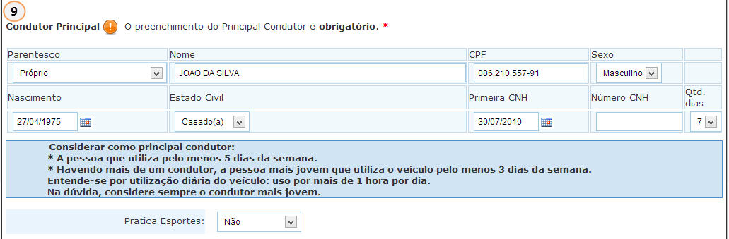 15 O Residente somente será parametrizado para as companhias seguradoras quando estiver salvo na grade indicada na imagem.