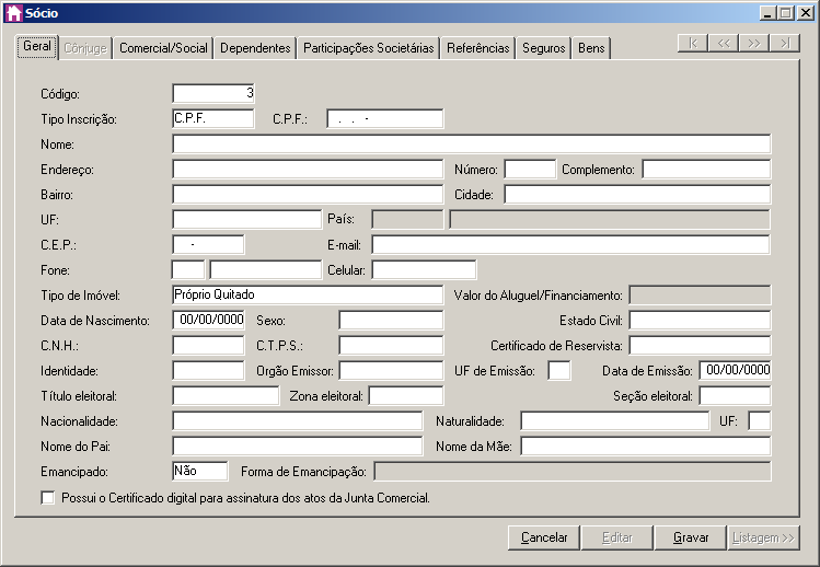 poderá clicar na seta ao lado desse campo para visualizar uma lista com todas as empresas cadastradas em seu sistema, conforme a figura a seguir: 7. Clique sobre a empresa que você deseja ativar. 2.3.