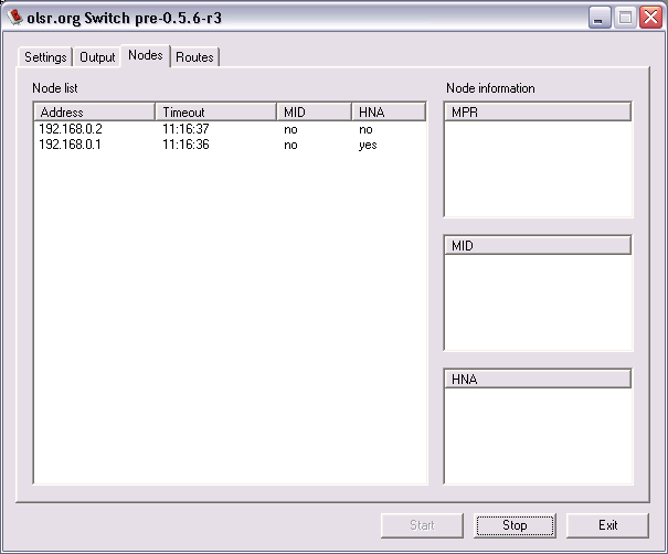 68 Figura 22 Screenshot do host A, mostrando as rotas para seus vizinhos Observa-se agora na Figura 23 a visão do host D, que é uma estação Microsoft