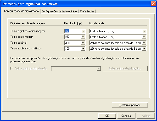 Acesse o menu Configurações e clique na opção Definições para digitalizar documento, conforme a figura 11.