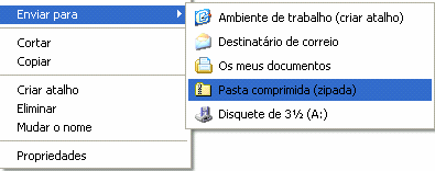 38. Comprimir pastas e ficheiros As pastas comprimidas são uma característica nova do Windows XP. São pastas especiais, cujo tamanho dos documentos nelas contidos se encontra reduzido ao mínimo.