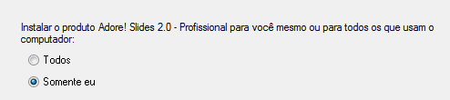 P á g i n a 153 Serão listadas as unidades em que o Adore pode ser instalado e o espaço em disco disponível e necessário em cada unidade.