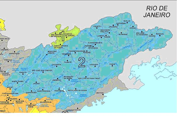 1.4 Bacia hidrográfica O município de São José dos Campos se localiza na Unidade Hidrográfica de Gerenciamento de Recursos Hídricos UGRHI 02 Rio Paraíba do Sul A Bacia Hidrográfica é formada pela