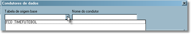 f) - Ao clicar no combo Tabela de Origem base serão listadas todas as tabelas origens de nossa ficha, para que seja usada como base de dados do condutor.