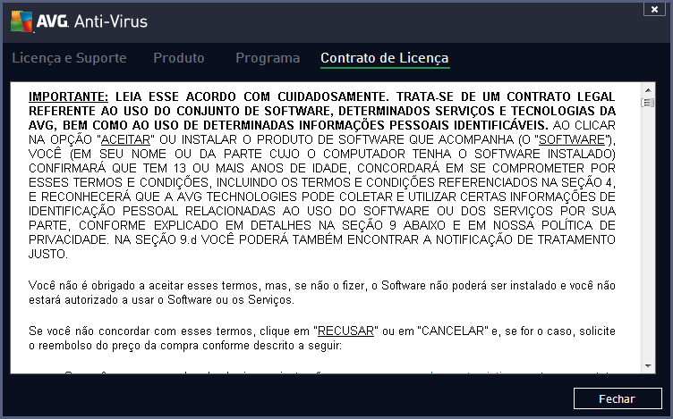 5.1.4. Opções A manutenção do AVG Antivírus 2013 é acessada através do item Opções. Clique na seta para abrir o menu de rolagem: Verificar computador inicia a verificação em todo o computador.