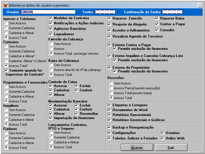 2. Visualizando e Alterando os Permites de Acesso a) Selecione o usuário em questão e pressione o botão Detalhes.