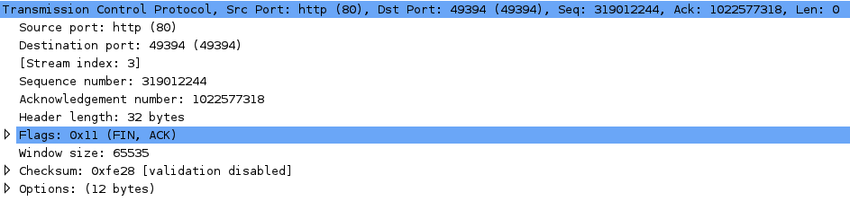 Finalização de Conexão - Estudo de Caso Wireshark A