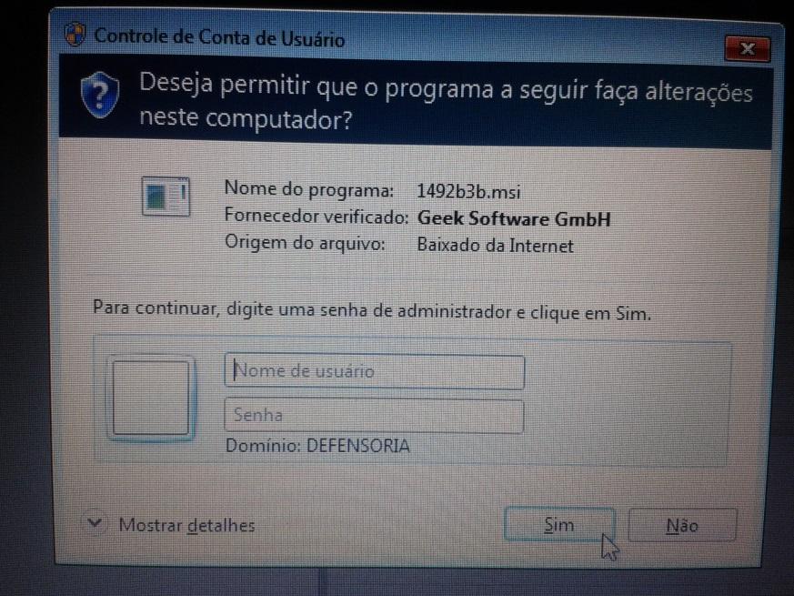 2.8 Será exigido uma senha com perfil Administrador.