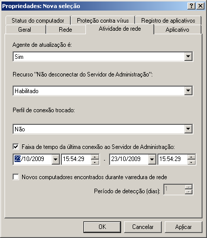 S E L E Ç Õ E S D E C O M P U T A D O R E S E E V E N T O S Não, adicionar à seleção computadores que conectaram não como resultado da troca de perfil de conexão.