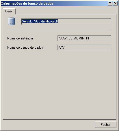 G E R E N C I A M E N T O D E S E R V I D O R E S D E A D M I N I S T R A Ç Ã O nome do banco de dados. Figura 19.