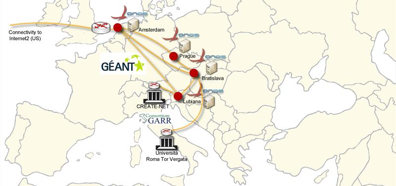 ONOS SDN-IP deployment on GEANT (GTS) / GARR Network slice +