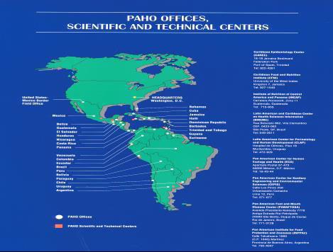 Infra-Estrutura e Recursos da OPAS 35 Estados Membros Sede (Washington) 29 Representações em Países 1 Border Office