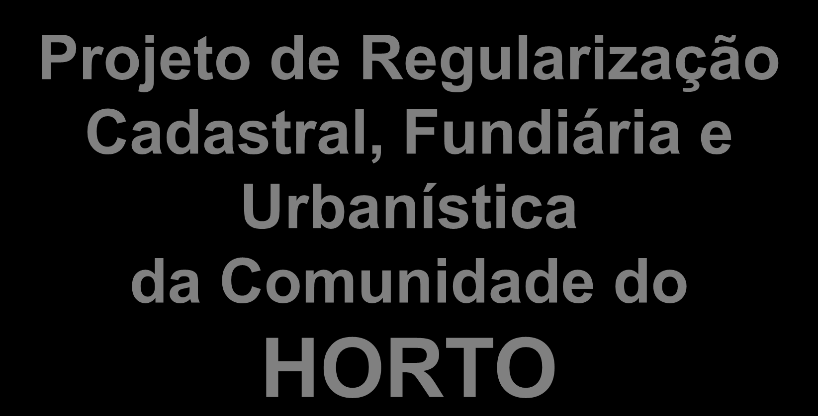 Projeto de Regularização Cadastral, Fundiária e Urbanística da Comunidade do HORTO Ubiratan de Souza Universidade Federal do Rio de Janeiro