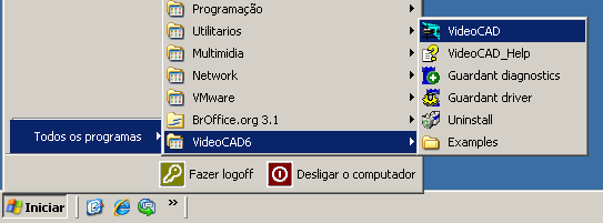 4 Executando o Uma vez instalado o pode ser executado a partir do menu iniciar do Windows, a partir da pasta de instalação ou a partir do atalho criado na área de trabalho, como podemos ver a