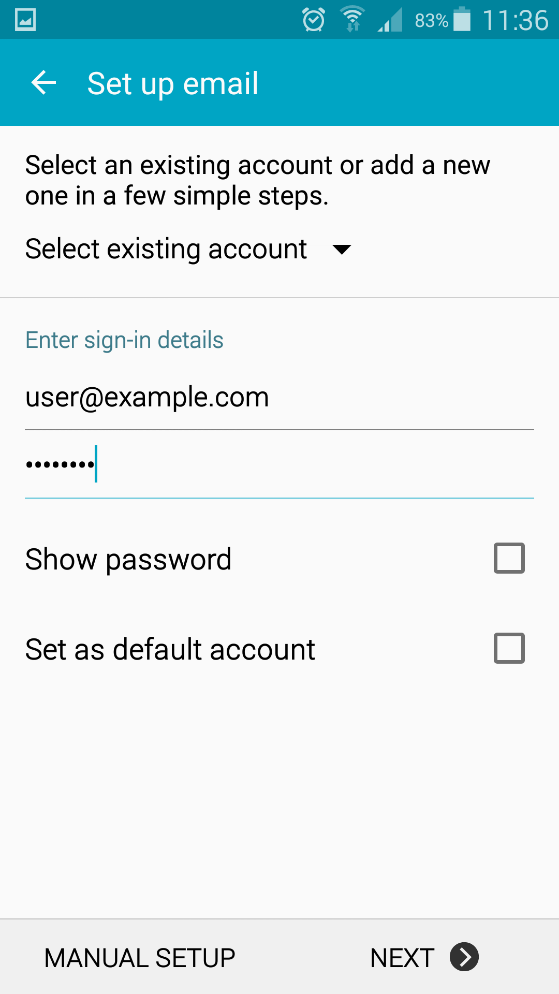 Adicionar conta de email no Android Lollipop (5.