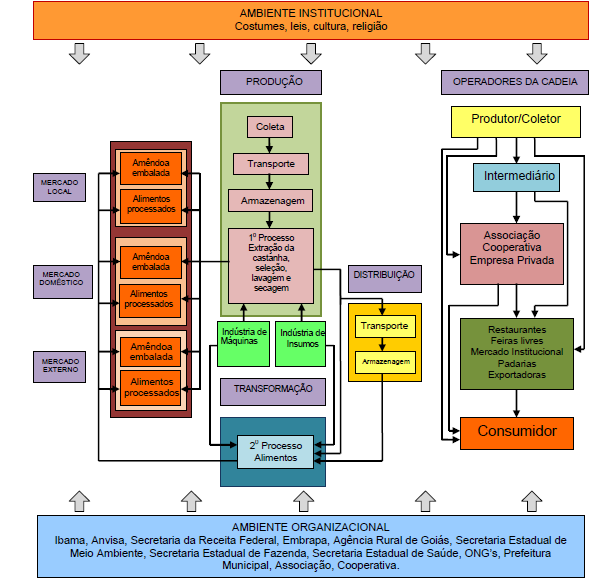 segmentos fornecedores de insumos básicos (indústria de máquinas) e o elo representado pelas ações governamentais.