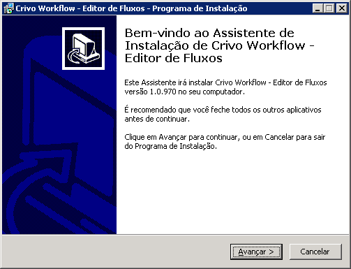 31 PASSO 3: INICIAR INSTALAÇÃO PASSO 4: DEFINIR LOCAL DE INSTALAÇÃO Será exposta a tela de Apresentação do Assistente de Instalação do componente Editor de Fluxo do Workflow.
