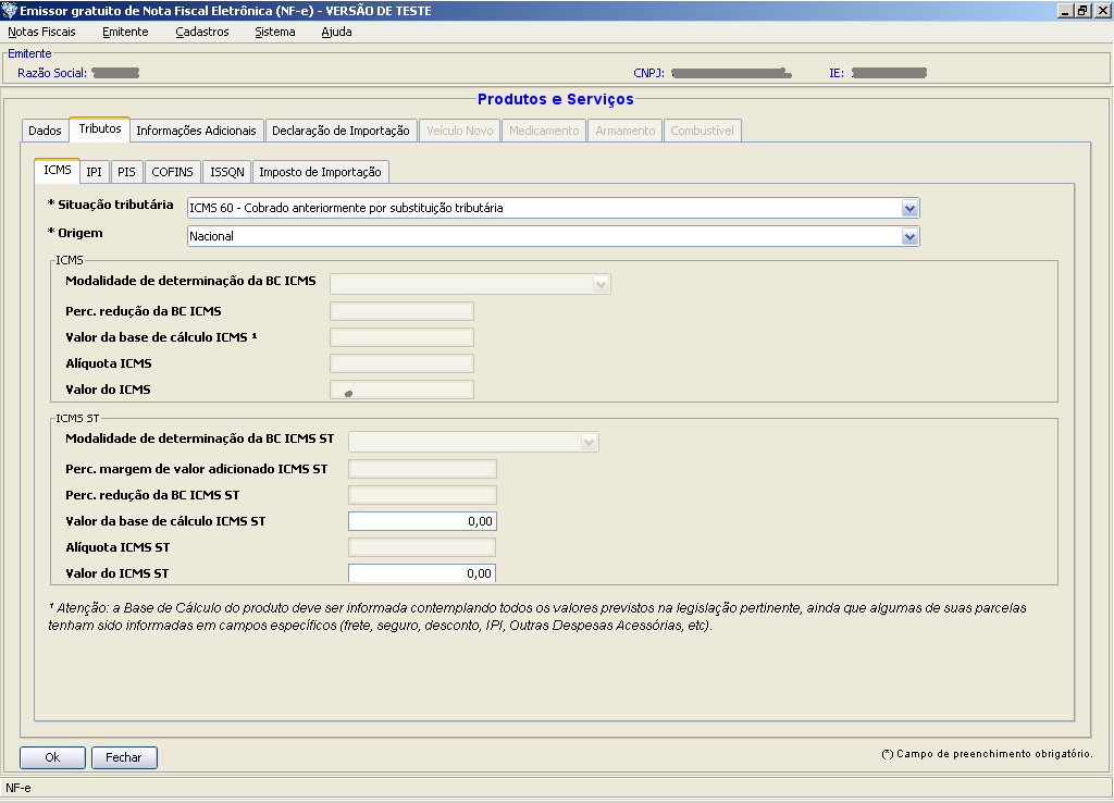 indicada também a expressã: PERMITE O APROVEITAMENTO DO CRÉDITO DE ICMS NO VALOR DE R$...; CORRESPONDENTE À ALÍQUOTA DE...%, NOS TERMOS DO ART.