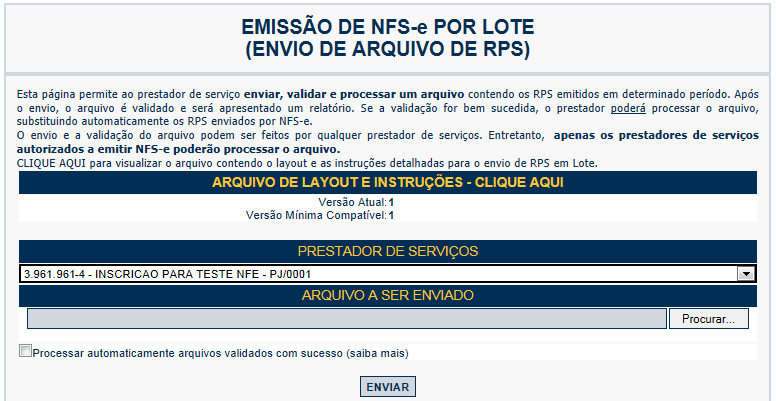 Nota Fiscal de Serviços Eletrônica NFS-e Versão do Manual: 5.7 pág. 146 14.3.