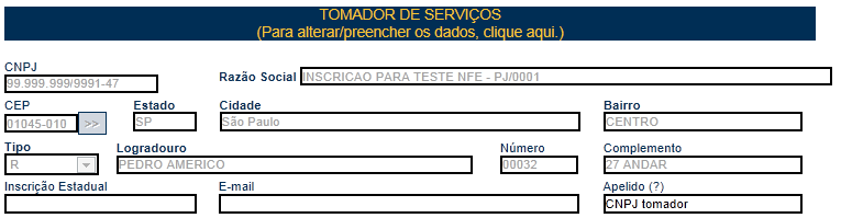 Nota Fiscal de Serviços Eletrônica NFS-e Versão do Manual: 5.7 pág. 49 Deverá ser selecionada uma das seguintes opções: Tributado em São Paulo; Tributado fora de São Paulo; Exportação de Serviços.